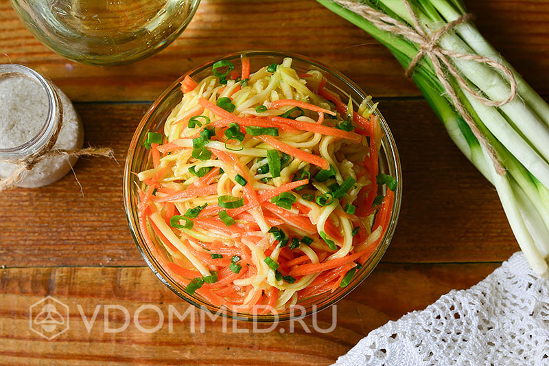 Кабачки по-корейски с мёдом и соевым соусом